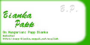 bianka papp business card